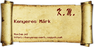 Kenyeres Márk névjegykártya